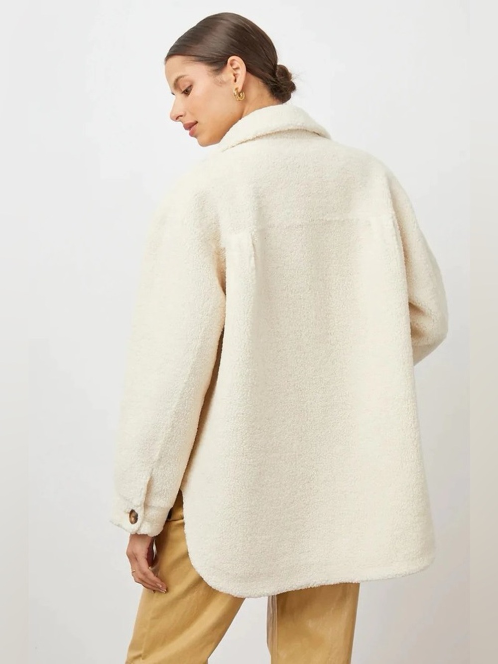 Rails Connie Shirt Jacket Ivory Teddy XS - Picture 2 of 4